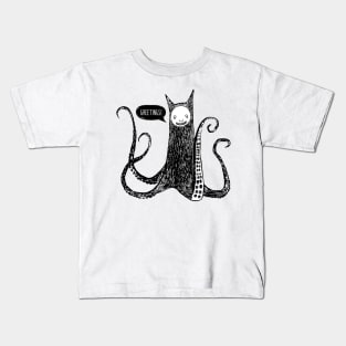 Greetings from the kraken cat Kids T-Shirt